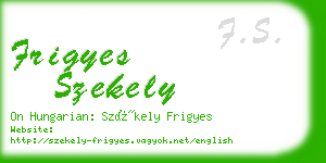 frigyes szekely business card